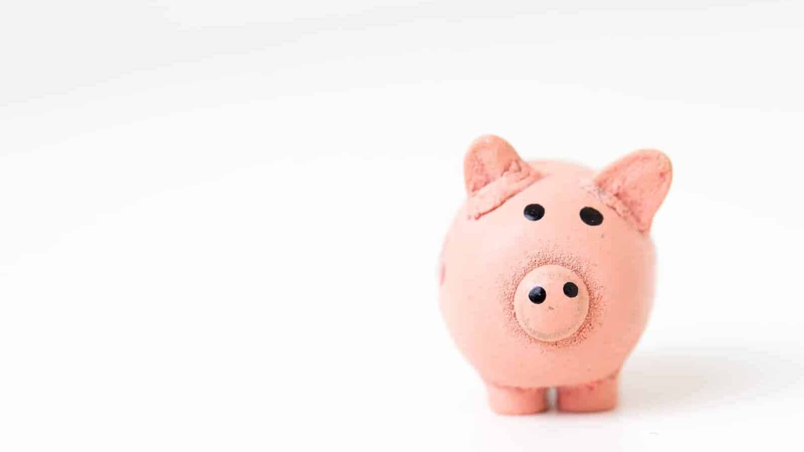 En rosa grisfigur på en vit yta kan vara en påminnelse om vikten av att spara pengar, särskilt i tider när reporäntan påverkar din ekonomi.